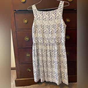 LOFT white and blue dress